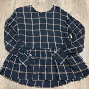 MADEWELL Plaid Peplum Top